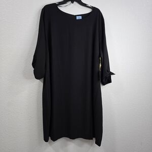 CeCe Black Tie Skeeve Shift Women's Dress Plus Size 24W